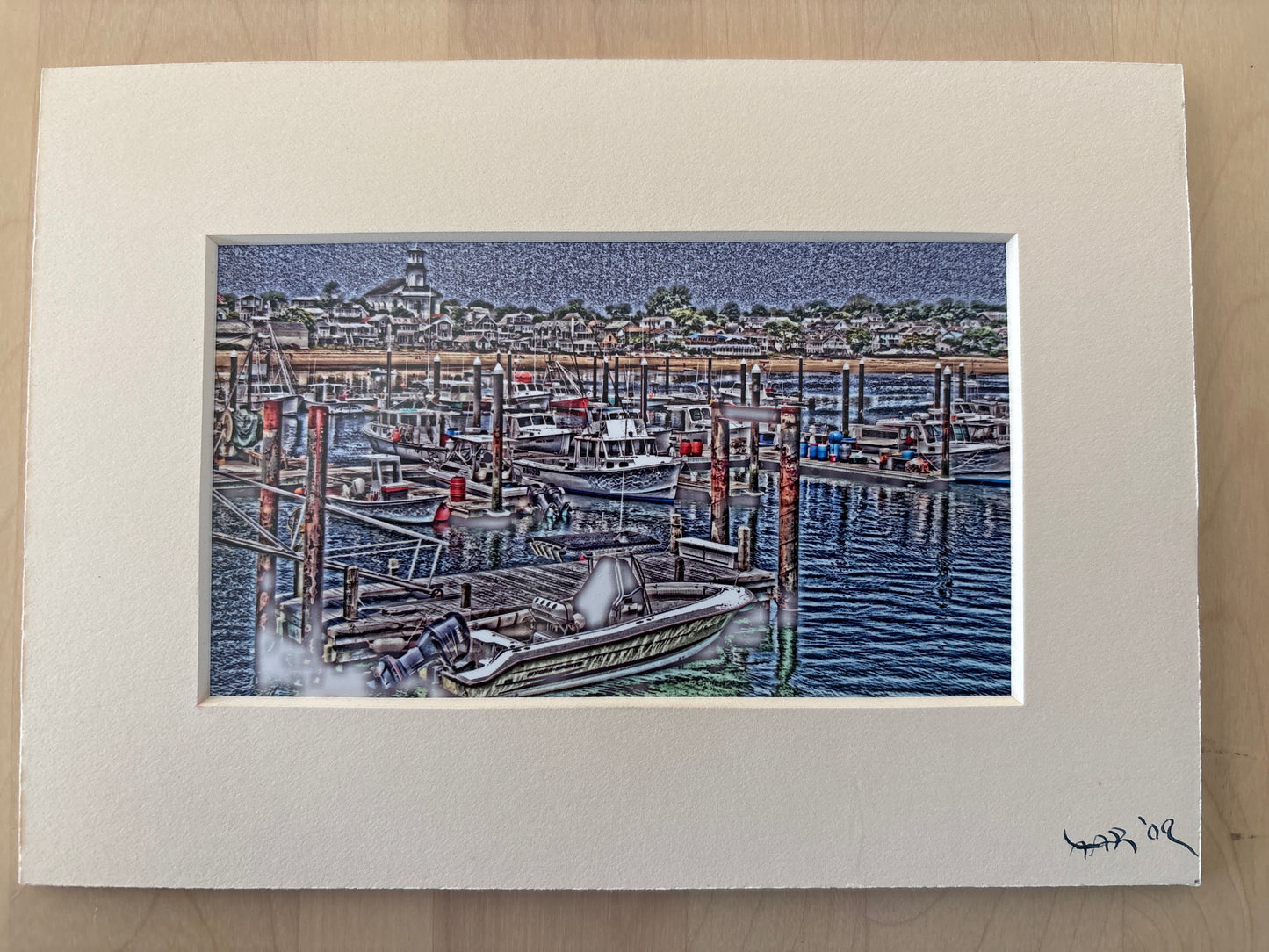 Wellfleet Marina - PhotoSketch - 5x7