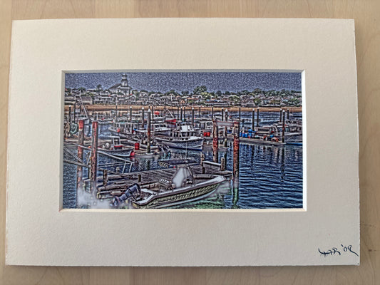 Wellfleet Marina - PhotoSketch - 5x7