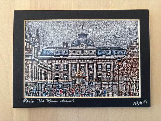 Paris - The Music School - PhotoSketch - 5x7